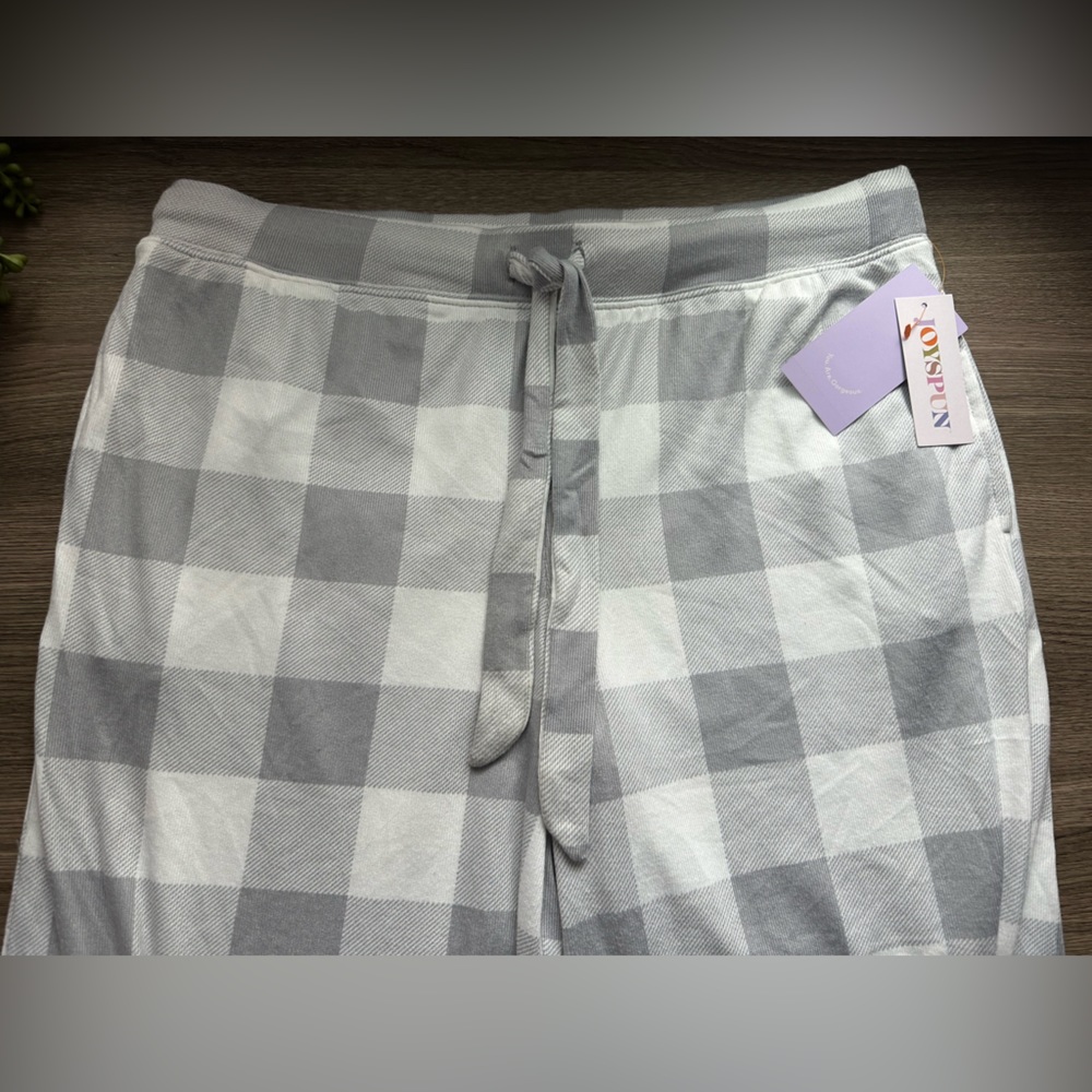 Grey plaid pajama pants